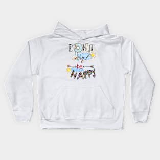 Be happy donuts colorful print Kids Hoodie